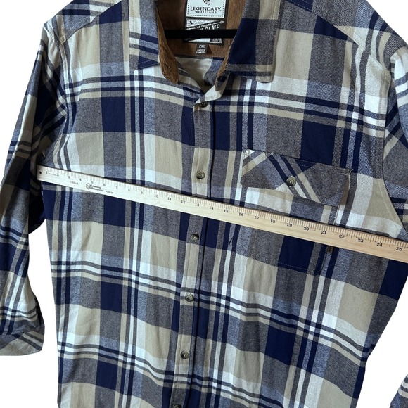 Legendary Whitetails Buck Camp Plaid Flannel Shirt Men's 2XL Long Sl Cord Collar - Picture 3 of 10